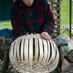 Owen Jones making an oak swill at Hatfield Living Crafts fair 2017